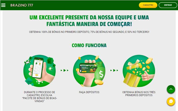 Passos para ativar o bonus no Brazino