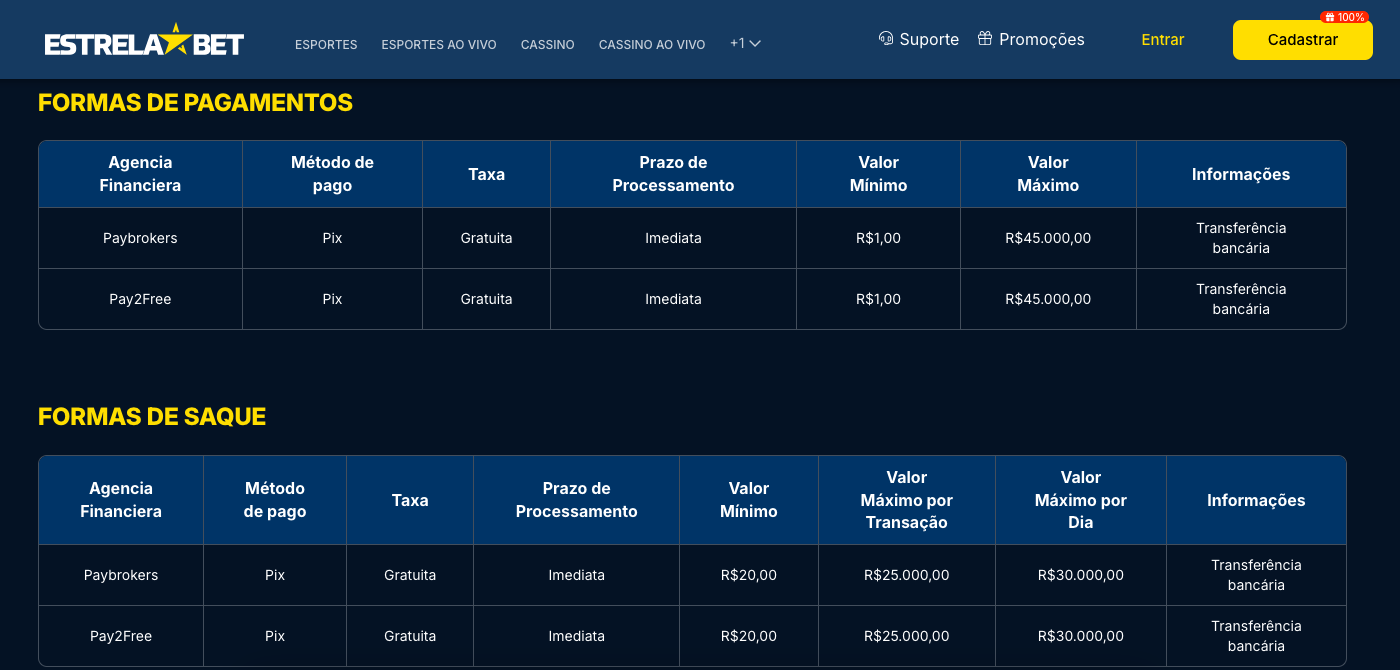 Estrela Bet é uma casa de apostas com depósito de 1 real