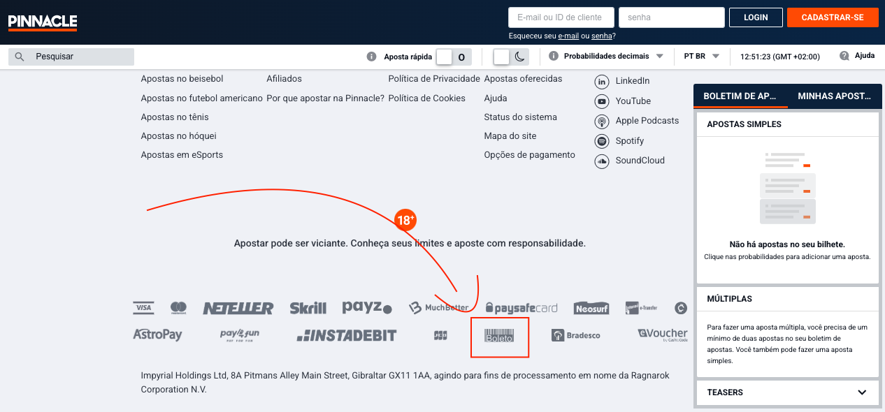 Boleto Bancario na Pinnacle