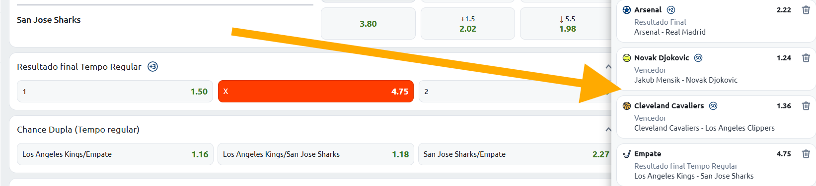 Esportes nos quais você pode apostar em ML