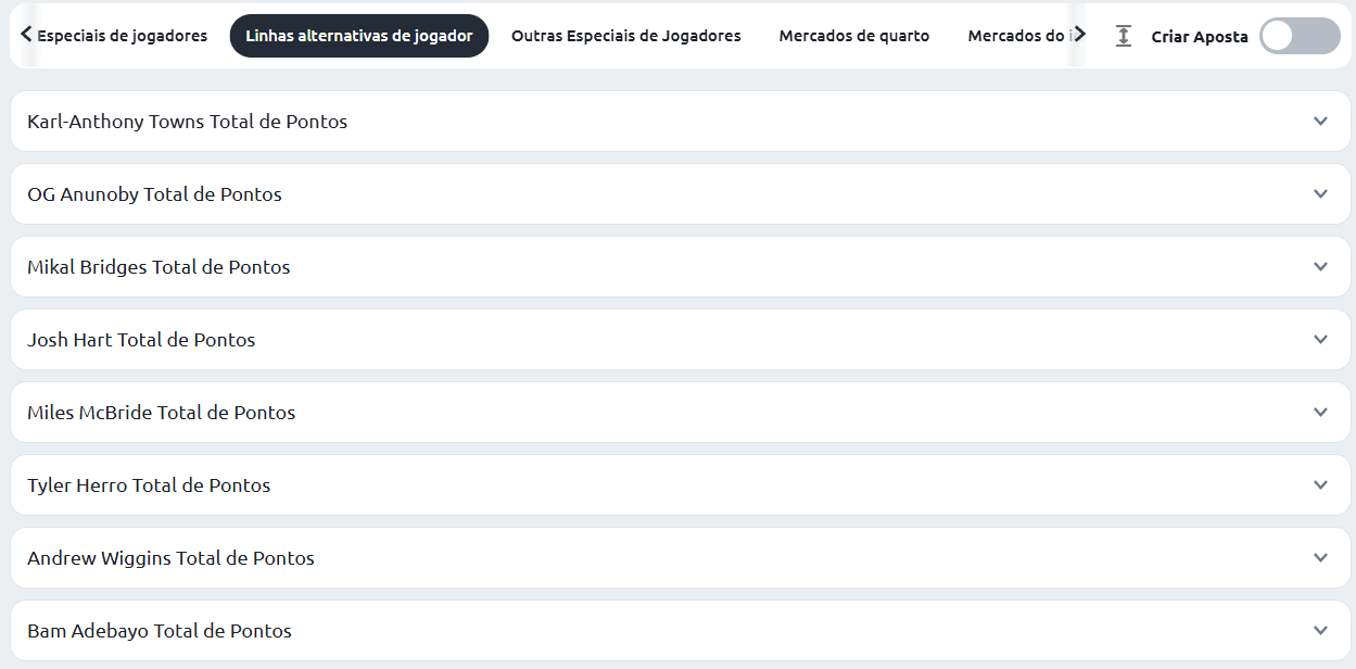 Tipos de apostas de basquete desempenho dos jogadores