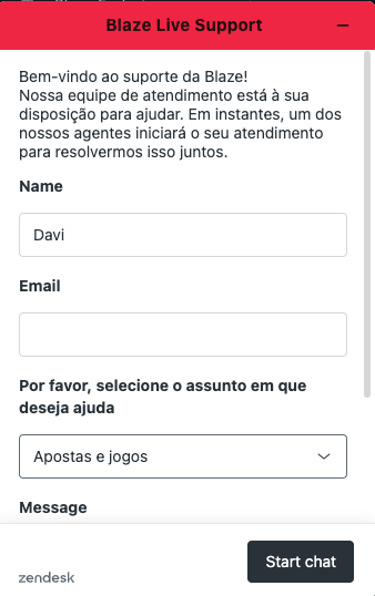 Atendimento ao cliente Blaze Apostas