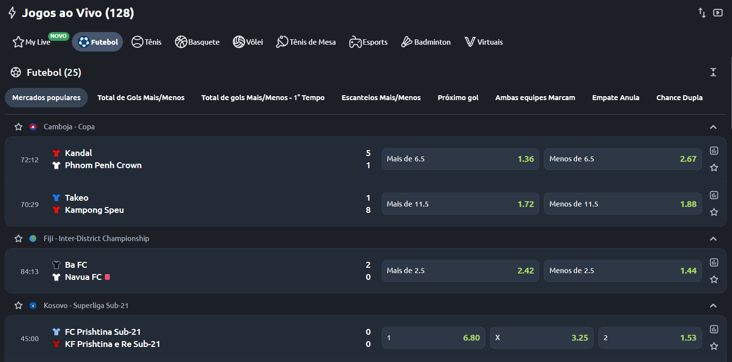 Betano Apostas ao vivo