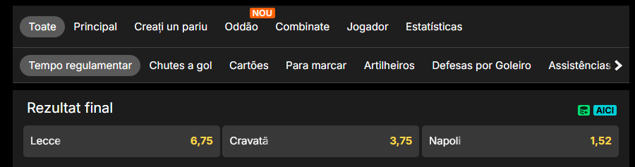 Mercados de Apostas na KTO