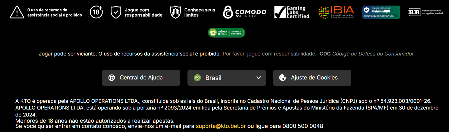 KTO apostas avaliação do segurança