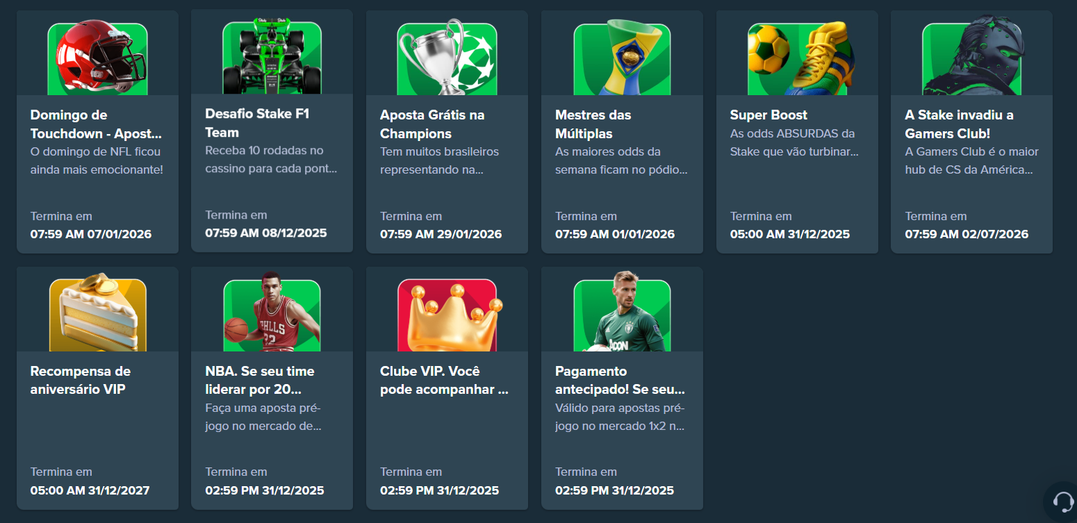 Promocoes no casa de apostas Stake