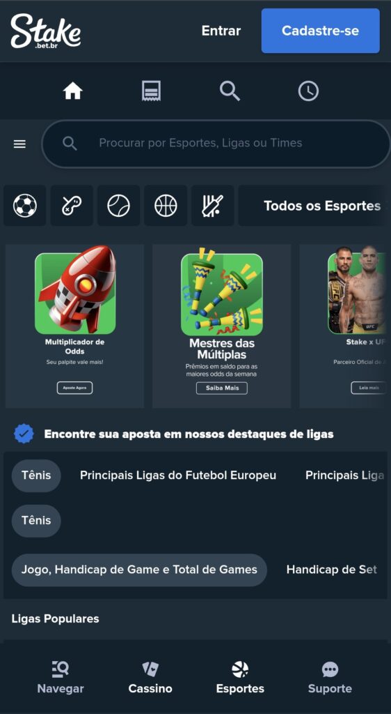 Casa de aposta Stake no movel