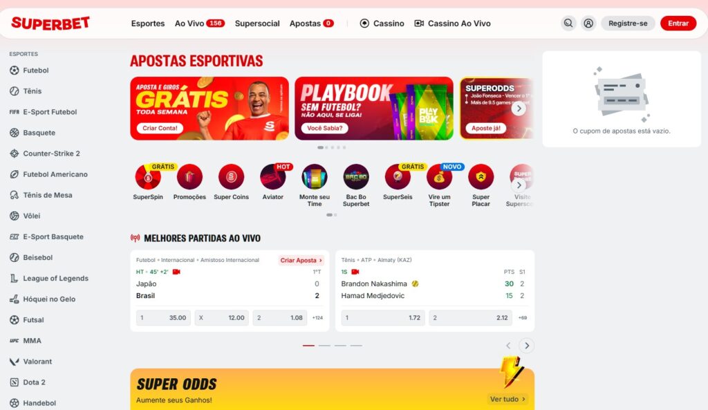 Superbet Apostas primeira impressao