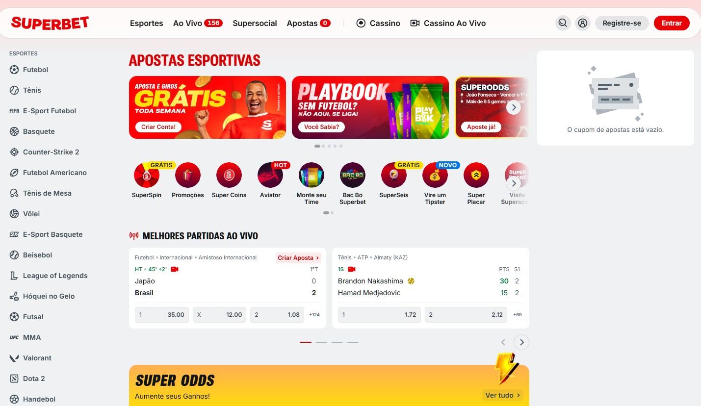 Superbet Apostas primeira impressao