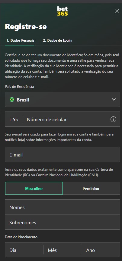 Bet365 Cadastro