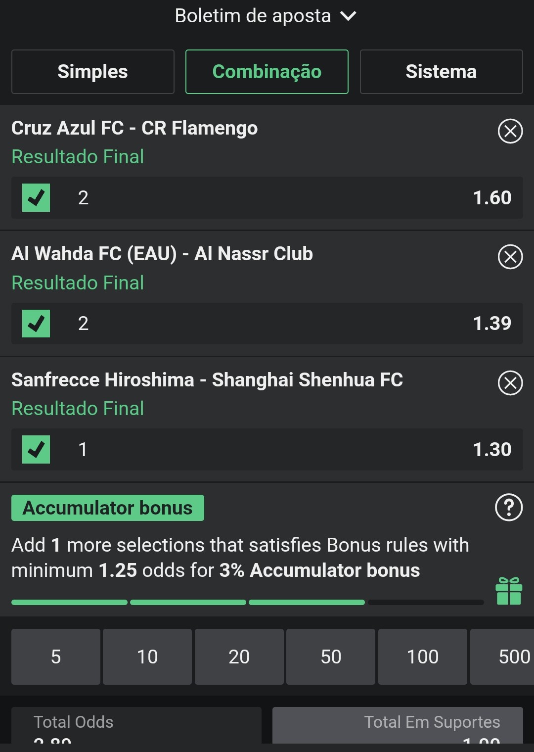 Primeira aposta no Brazino 777