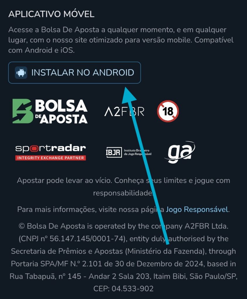 Bolsa de aposta app