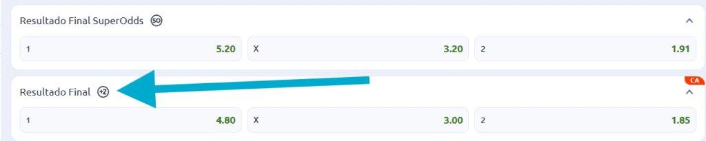 Pagamento antecipado de 2 gols no Betano