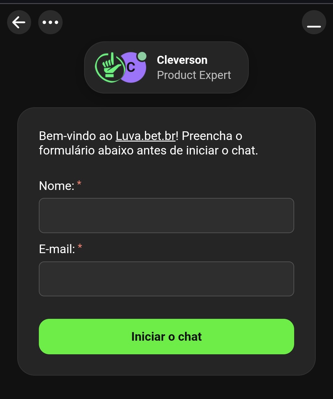 Luva Bet atendimento ao cliente