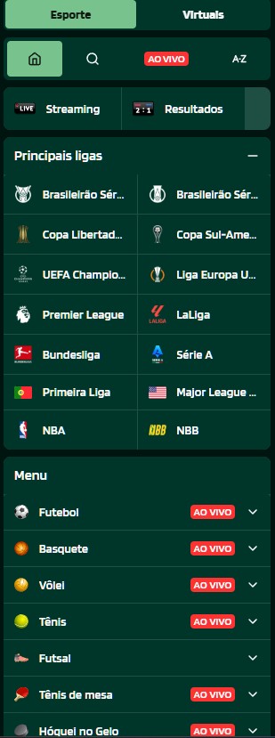 Esportes no lotogreen