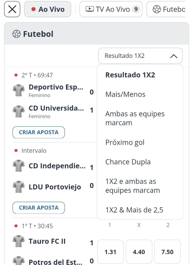 Análise Sportingbet apostas ao vivo