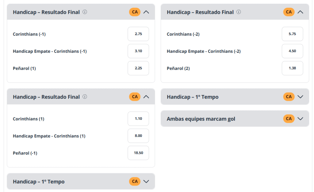 Análise Sportingbet apostas mercados de apostas futebol handicap