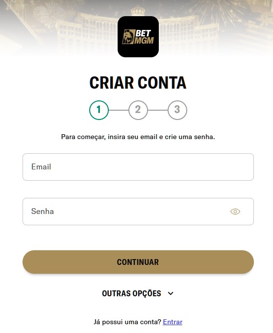 Cadastro no BetMGM