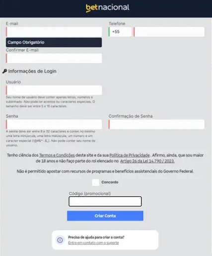 Como criar conta na Betnacional?