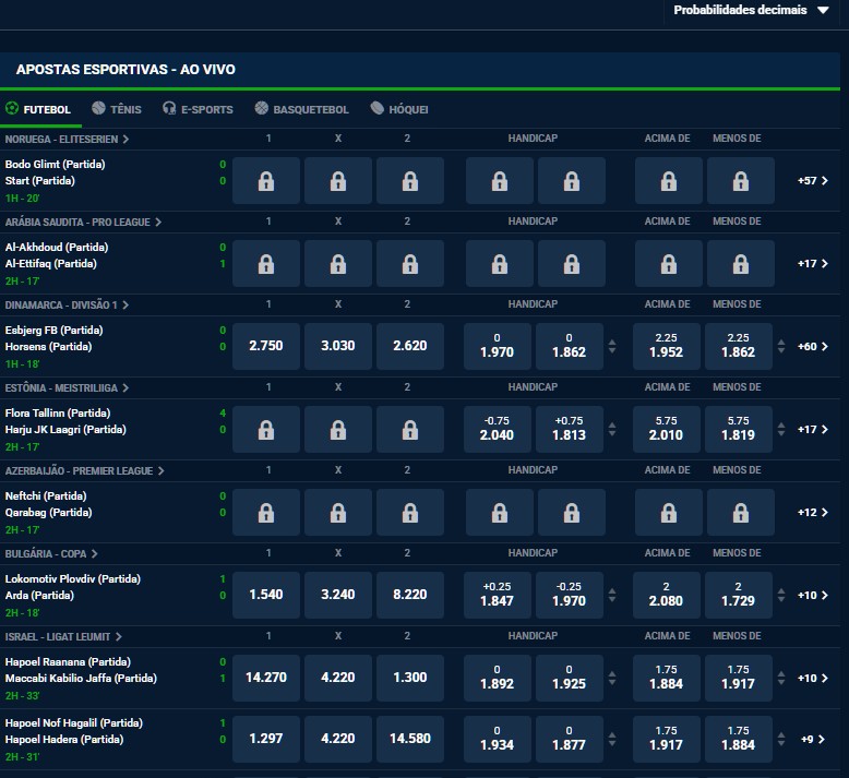 Pinnacle Bet Apostas ao vivo