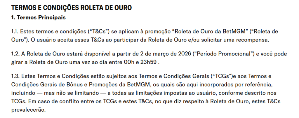 Como participar em promocoes no BetMGM