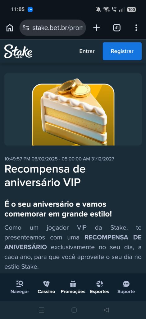 Bônus de aniversario Stake Apostas